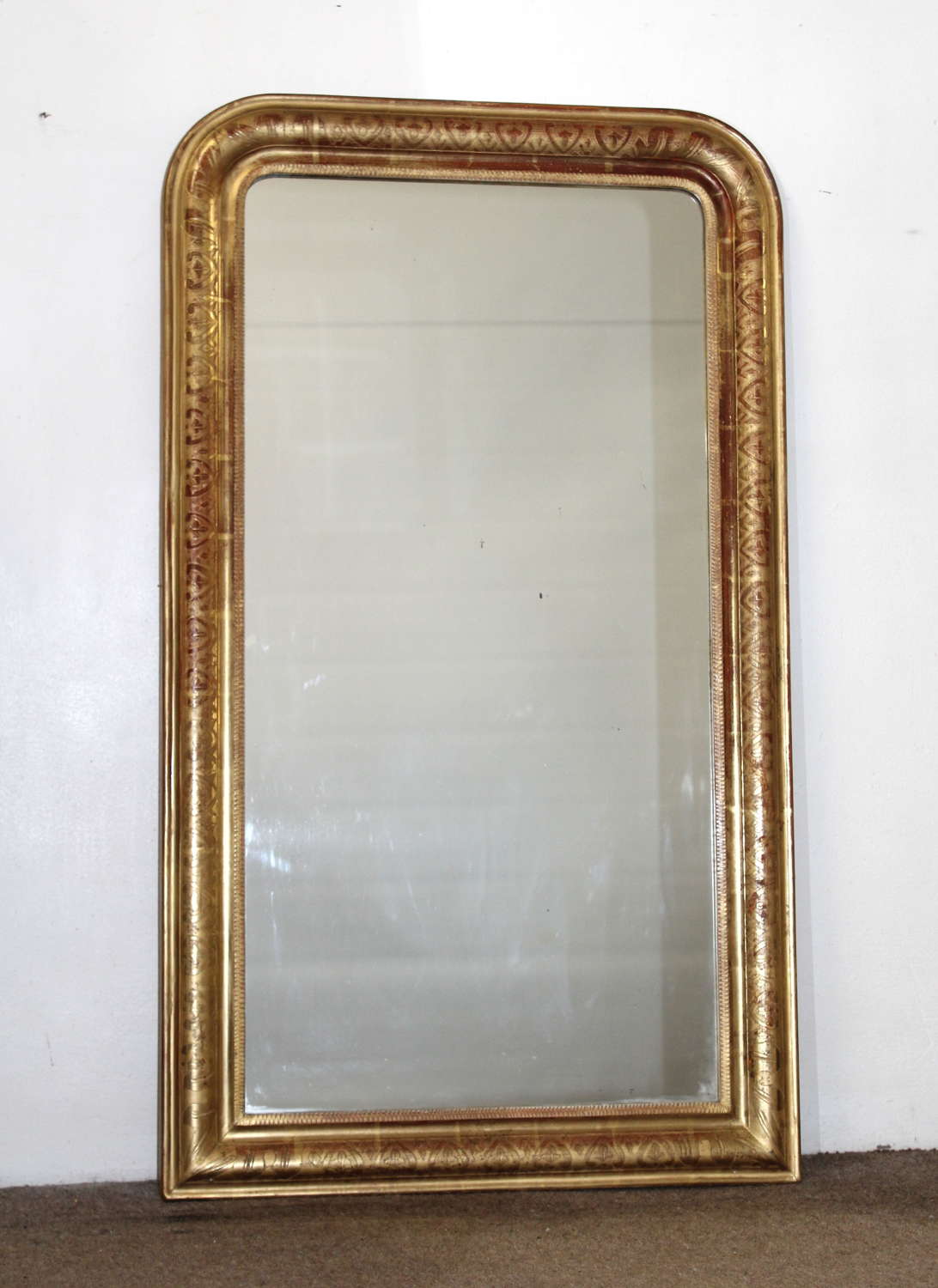Narrow 19th century archtop mirror
