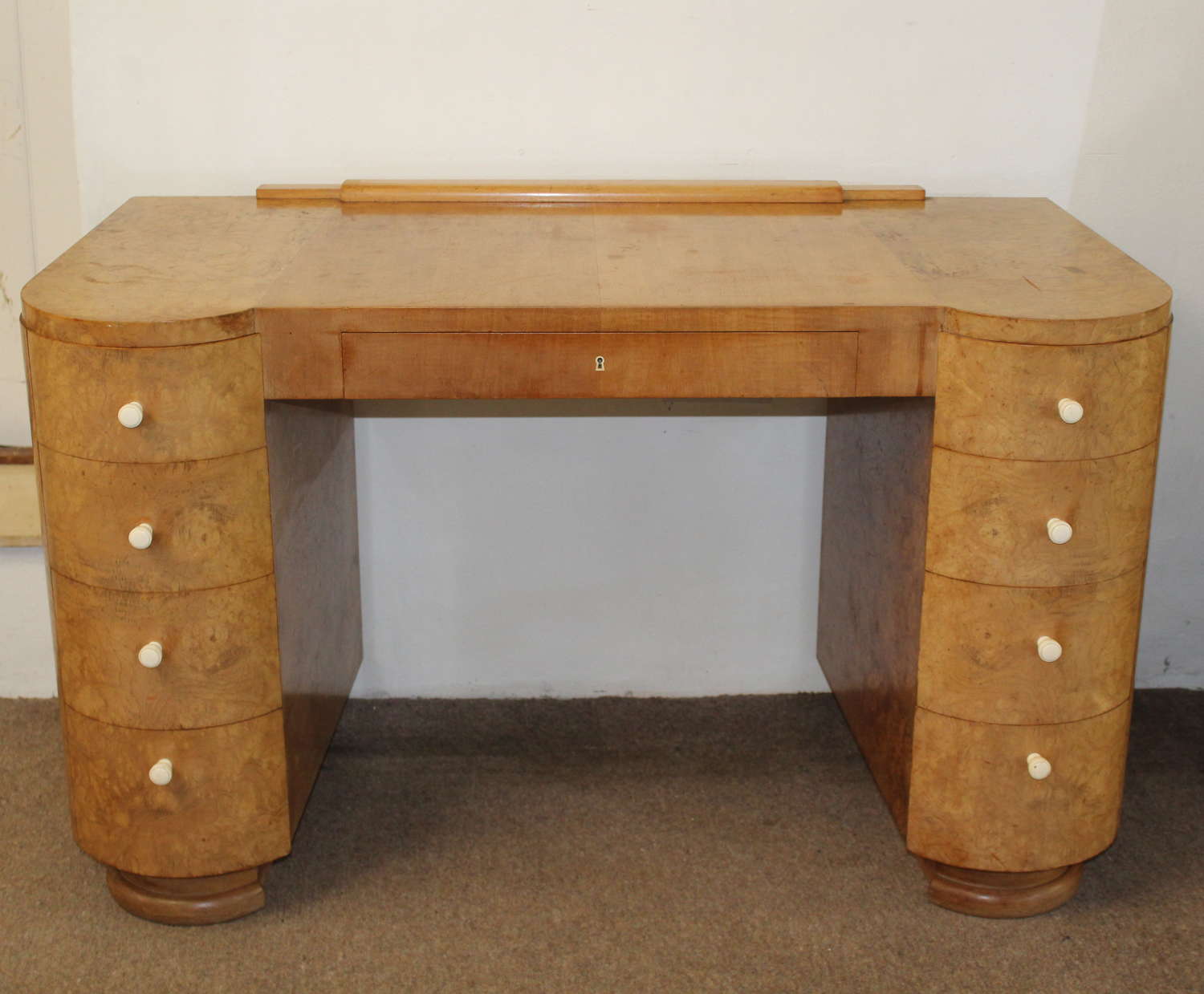 Vintage wych elm Deco style desk