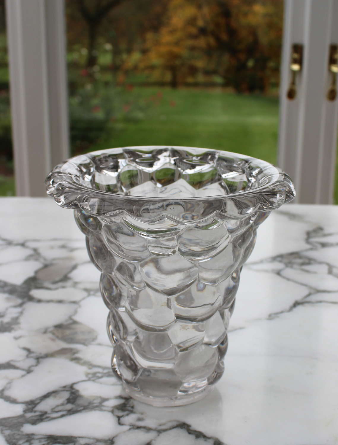 Vintage French crystal art vase by Pierre d'Avsen