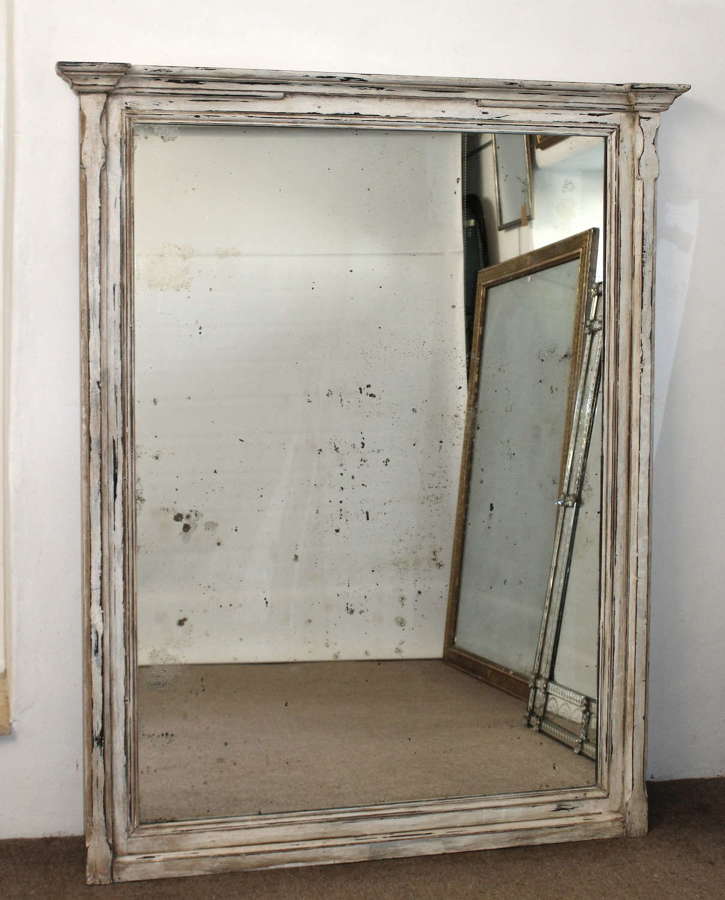 Painted antique pediment mirror with break front