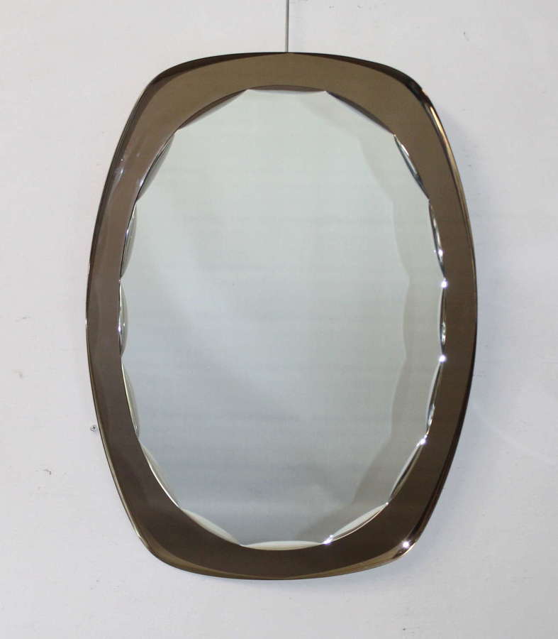 Vintage Italian double layer oval mirror