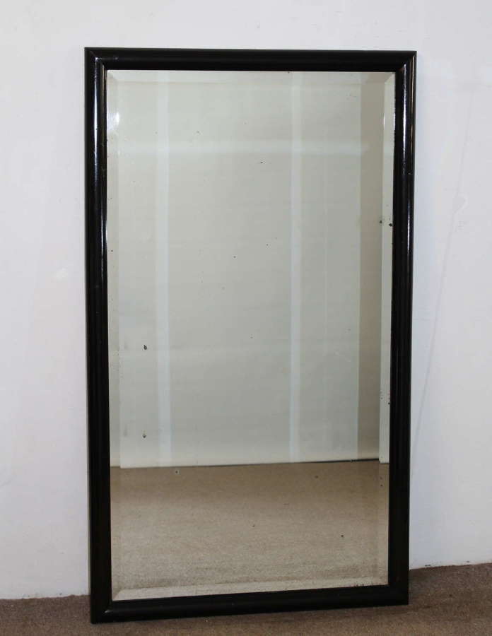 Vintage French Bistro mirror with ebonised frame
