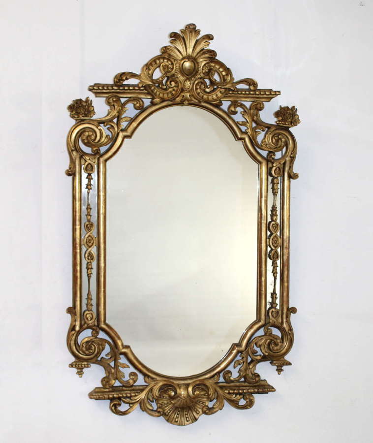 Antique decorative giltwood French mirror
