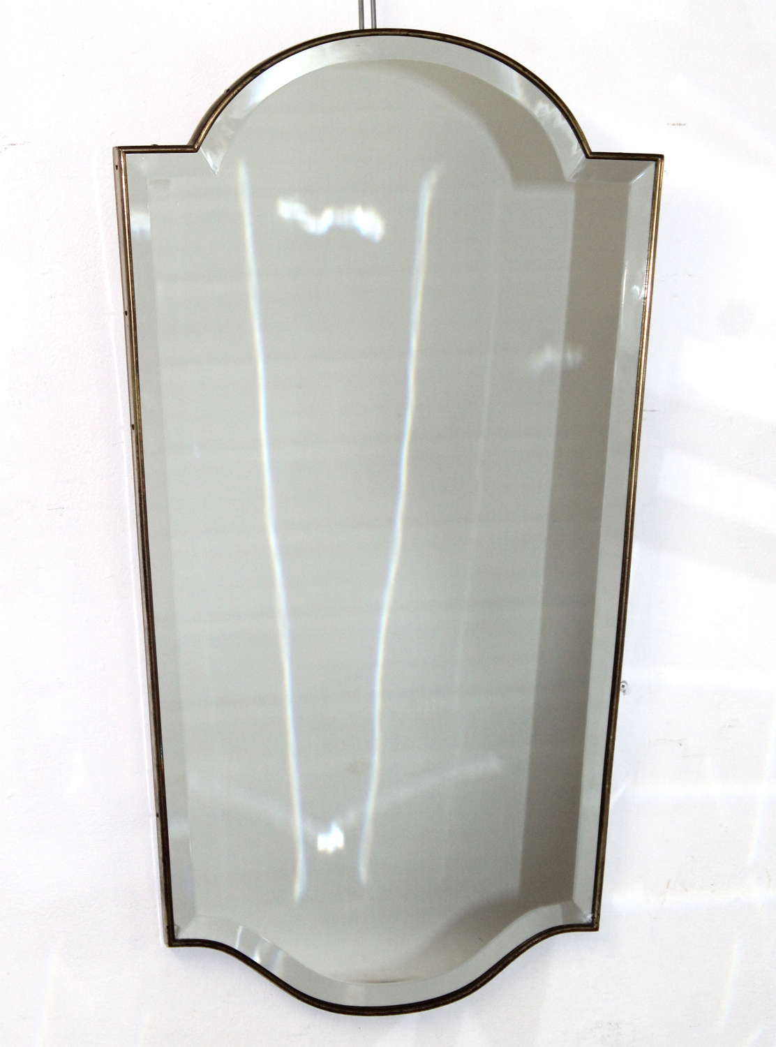 Mid-century modern brass framed Italian mirror