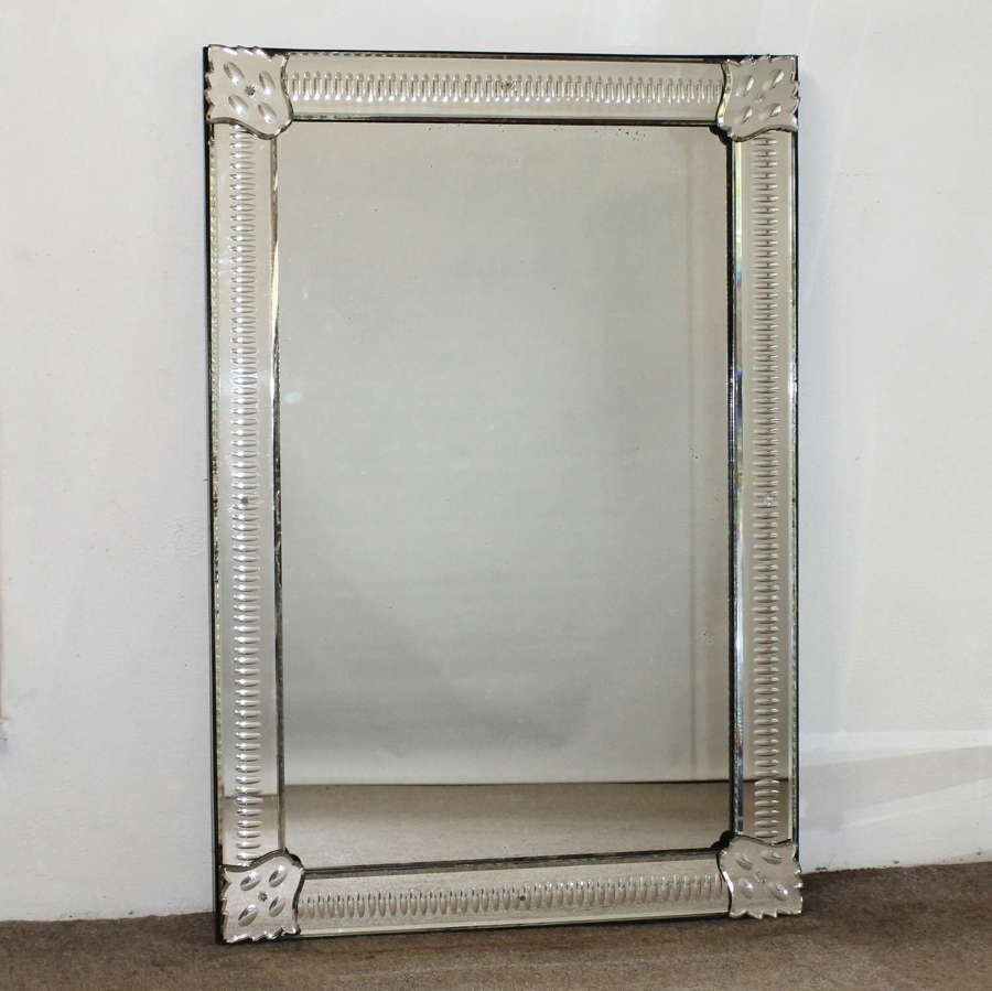 1940s Venetian style mirror with oval frame decoration