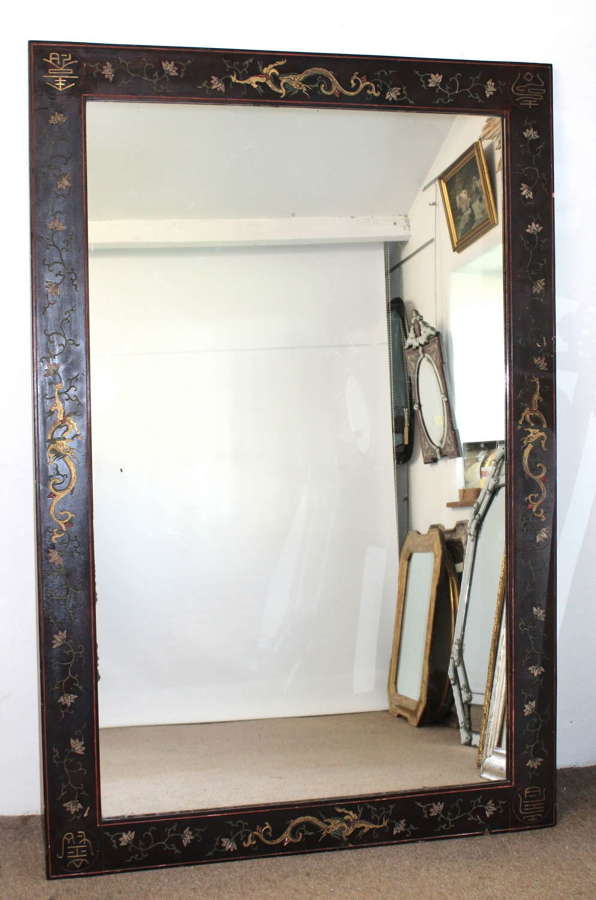 Antique Chinese mirror with coromandel frame
