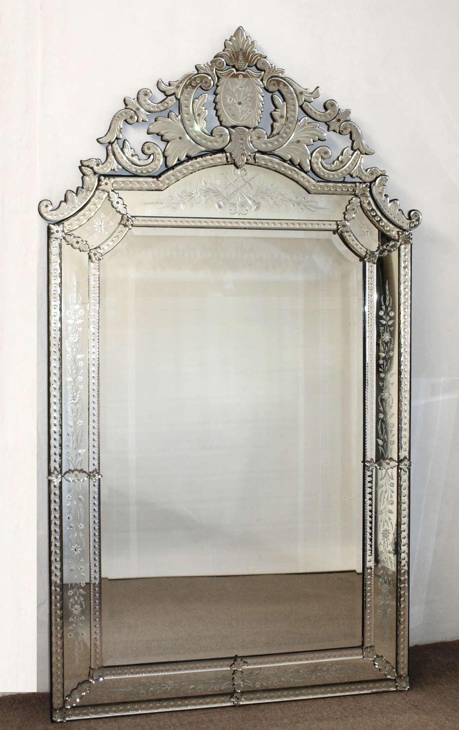 Magnificent large decorative antique Venetian mirror