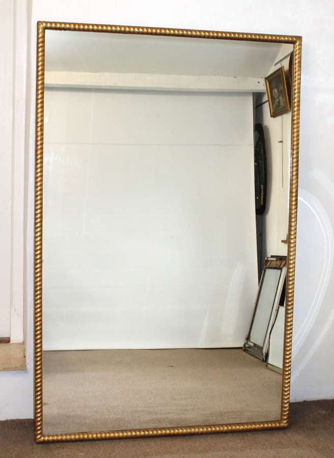 Large antique French gilt ropetwist framed mirror