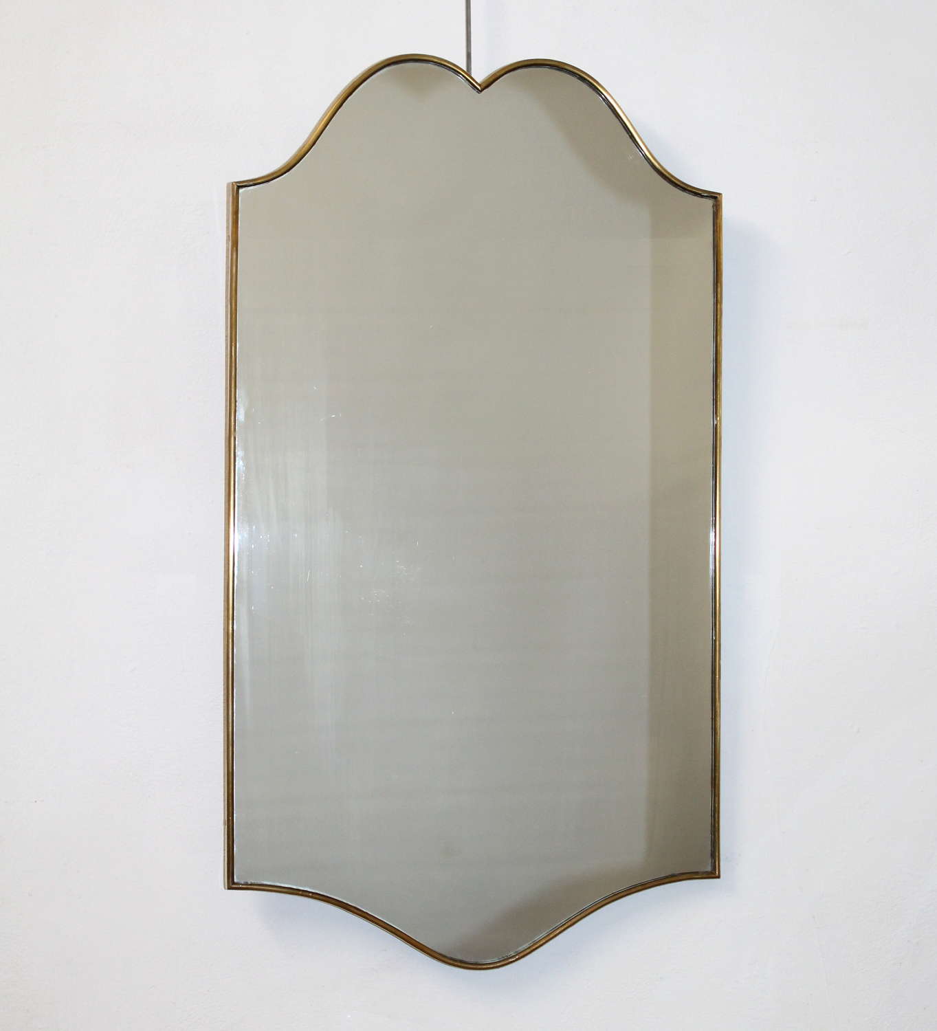 Mid-century modern Italian mirror with double curved top