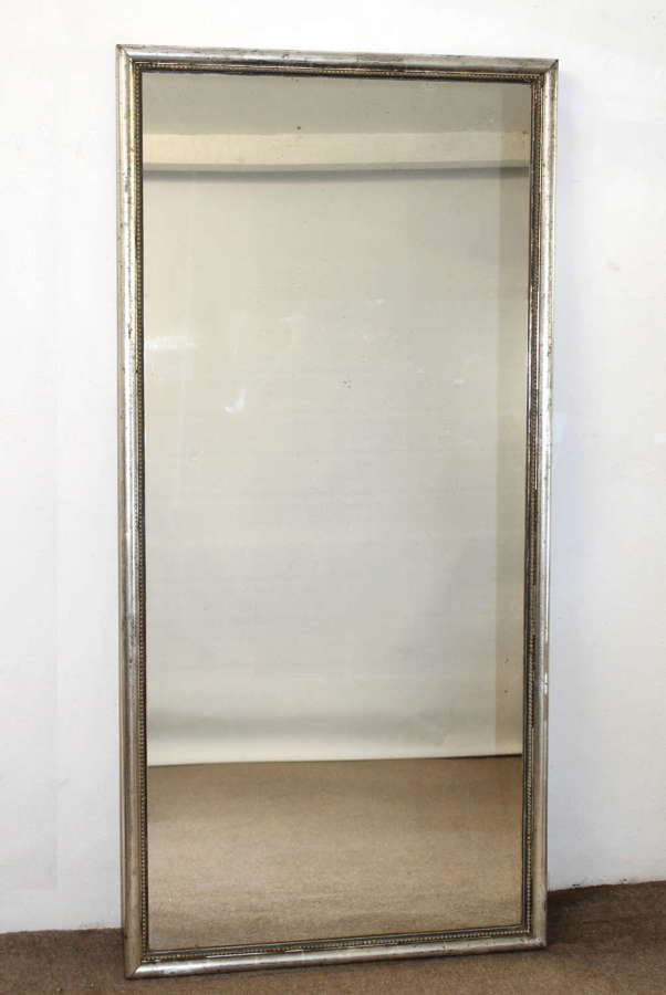 Antique French silverleafed Bistro mirror