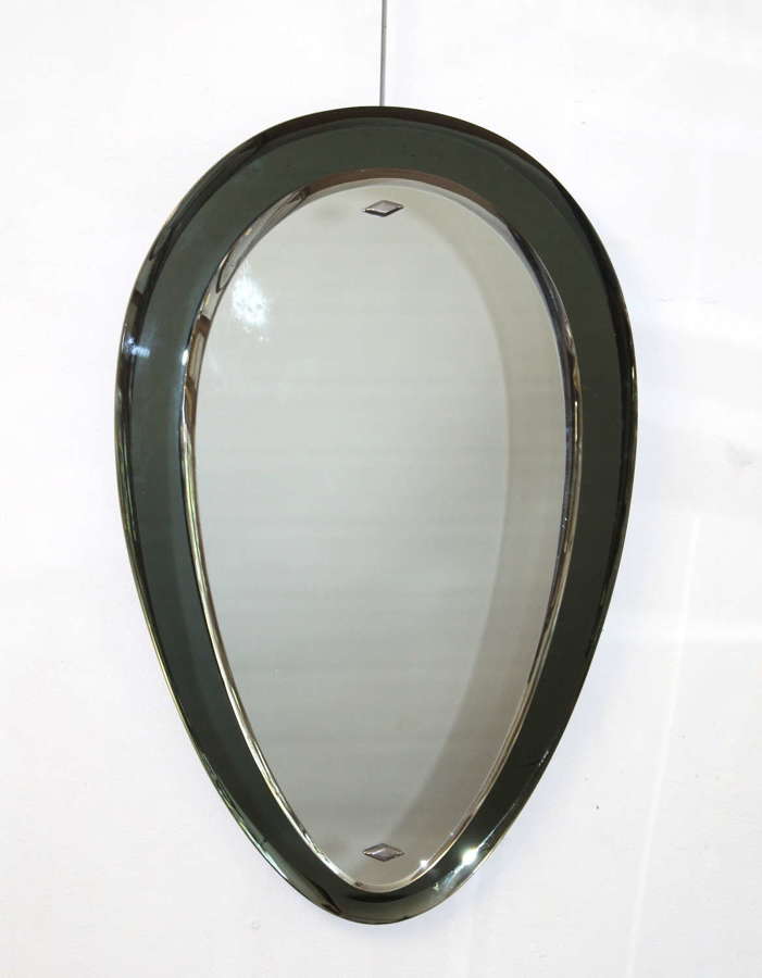 Vintage teardrop Italian mirror with double layered frame
