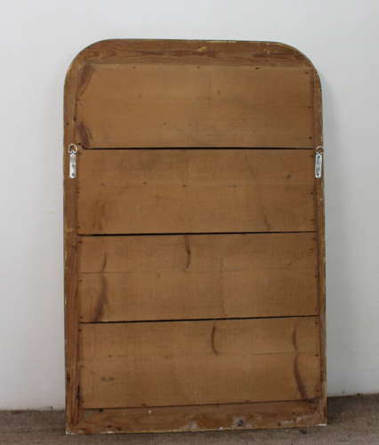 Antique French silverleafed archtop mirror