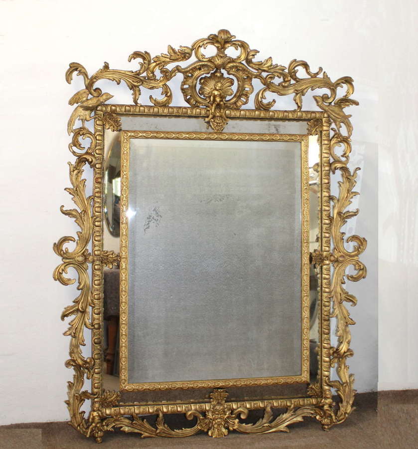 Spectacular large 18th century antique French mirror