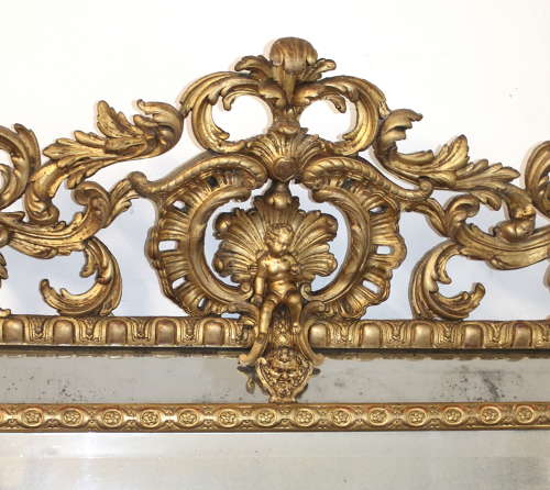 Spectacular large 18th century antique French mirror