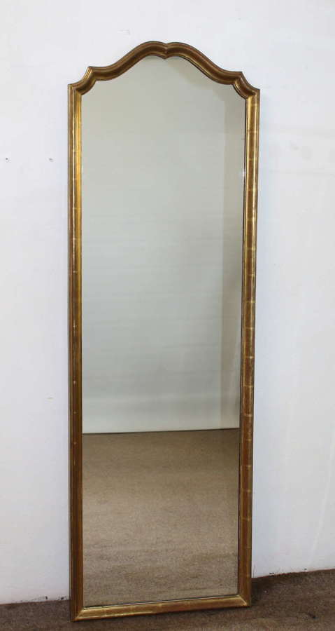 Tall narrow Vintage French gilt mirror with curving top