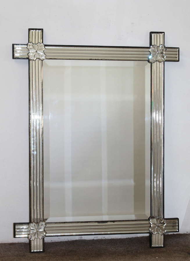 Antique Venetian mirror with cross-over frame