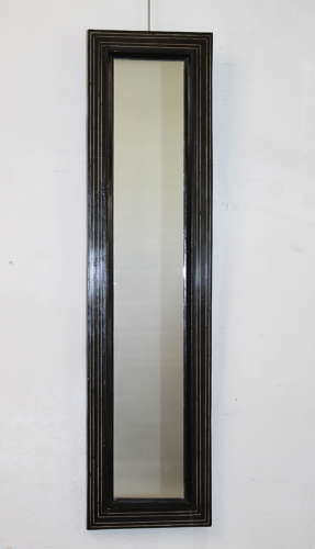 Antique French ebonised mirror with bone inlay
