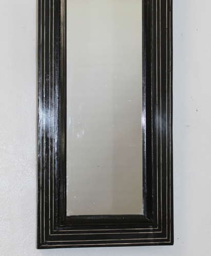 Antique French ebonised mirror with bone inlay
