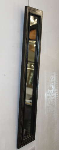 Antique French ebonised mirror with bone inlay