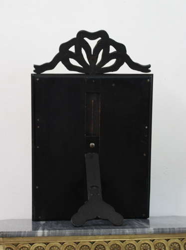 Antique tabletop Venetian mirror with enamelled frame