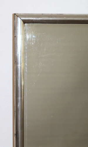 Small antique French silverleafed rectangular mirror