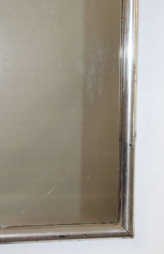 Small antique French silverleafed rectangular mirror