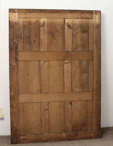 Antique French rectangular mirror with etched gilt frame
