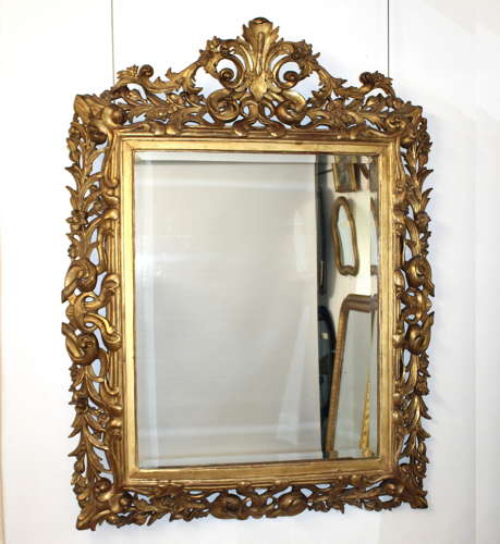 Magnificent antique Florentine giltwood mirror