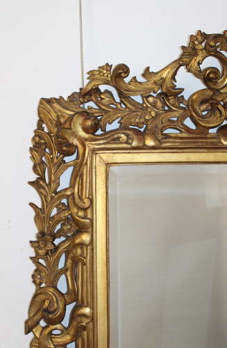 Magnificent antique Florentine giltwood mirror