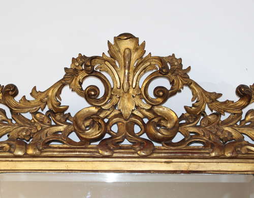 Magnificent antique Florentine giltwood mirror
