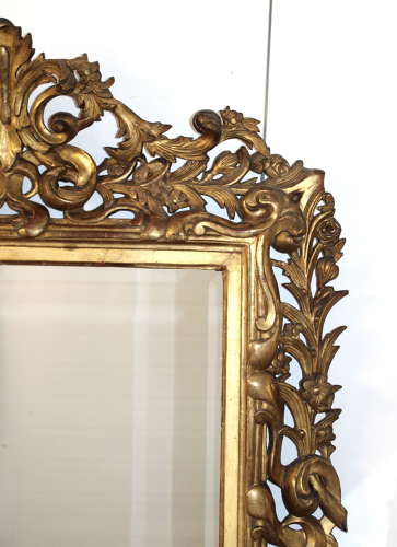 Magnificent antique Florentine giltwood mirror