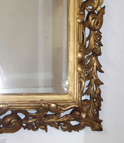 Magnificent antique Florentine giltwood mirror