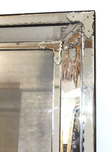 Exceptional rare large antique cushioned Venetian mirror