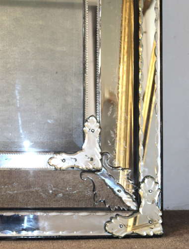 Exceptional rare large antique cushioned Venetian mirror
