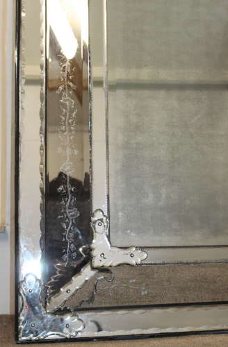 Exceptional rare large antique cushioned Venetian mirror