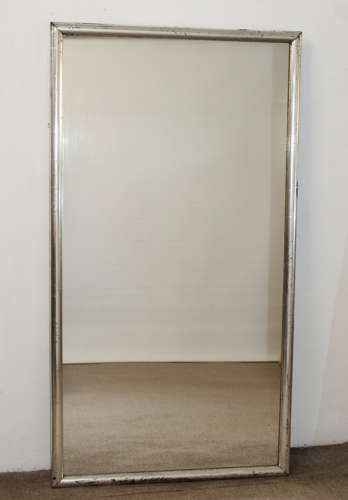 Antique French silverleafed Bistro mirror