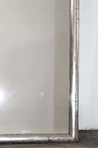 Antique French silverleafed Bistro mirror