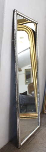 Antique French silverleafed Bistro mirror