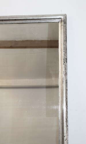 Very large antique French silverleafed Bistro mirror