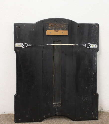 Small antique French ebonised mirror