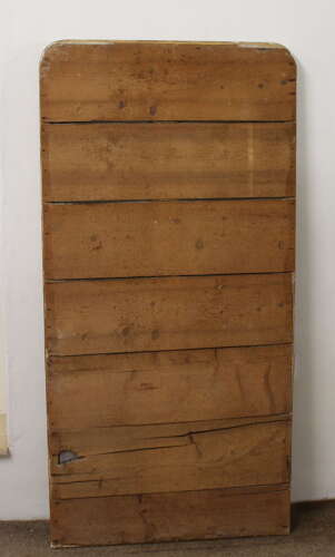 Antique French watergilt-framed archtop mirror