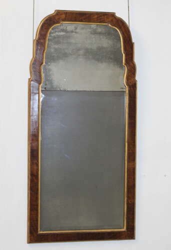 Antique Queen Anne style rosewood pier mirror