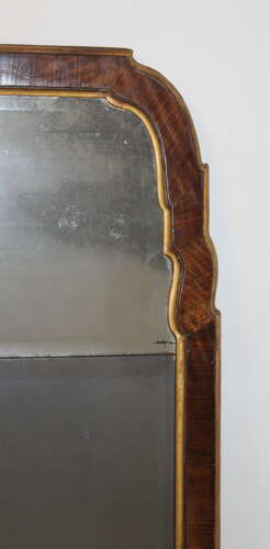 Antique Queen Anne style rosewood pier mirror