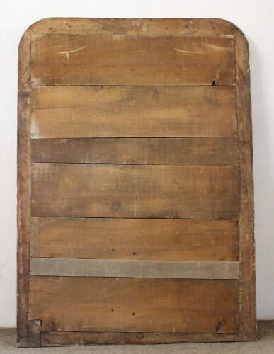 Large antique French etched silver archtop mirror