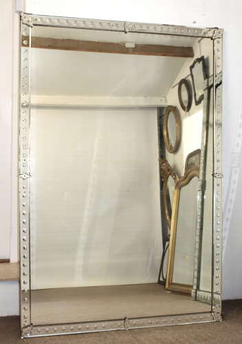 Huge antique Venetian mirror with bubble frame design