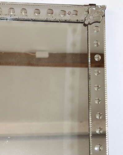 Huge antique Venetian mirror with bubble frame design