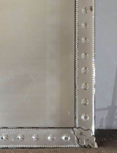 Huge antique Venetian mirror with bubble frame design