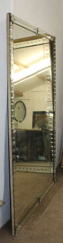 Huge antique Venetian mirror with bubble frame design