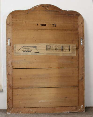 Antique French serpentine top banded gilt mirror