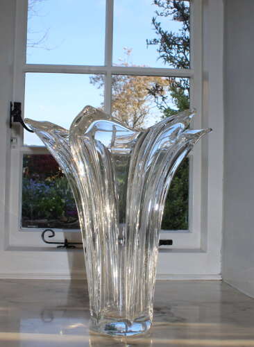 Vintage French Art crystal lilly vase